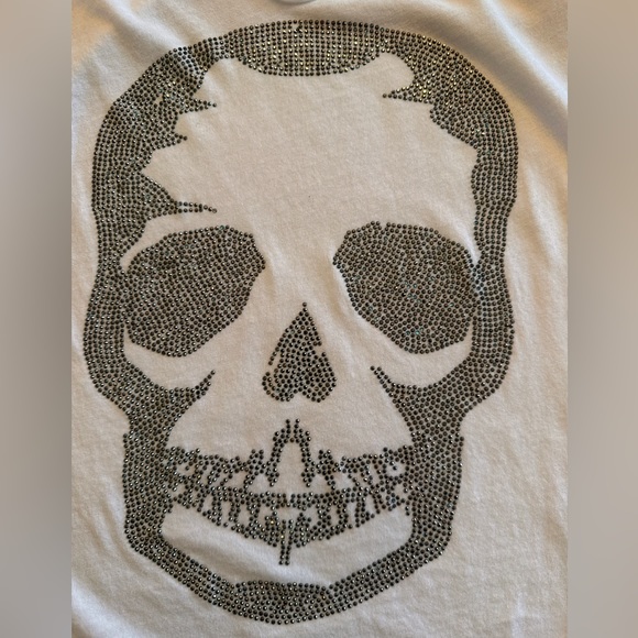 Zadig & Voltaire studded skull T-shirt white size XS - Picture 3 of 6